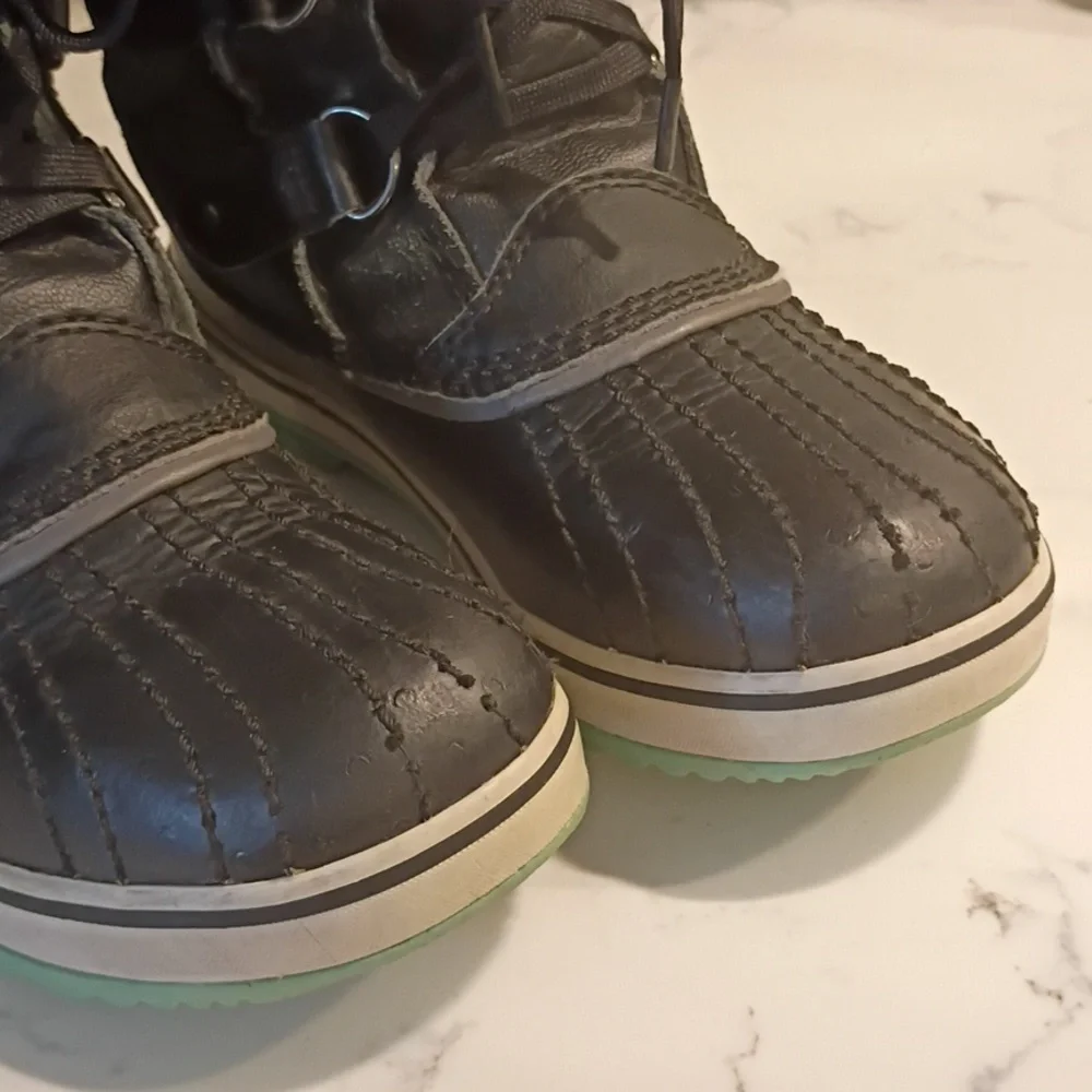 Sorel Kids Black and Teal Snow Boots